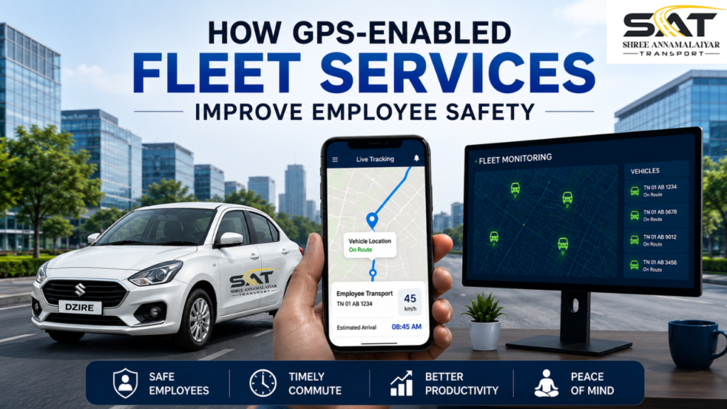 GPS fleet tracking for employee safety in corporate transport.