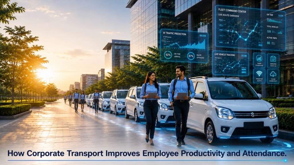 Corporate transport improves employee productivity and attendance with reliable employee transportation services.